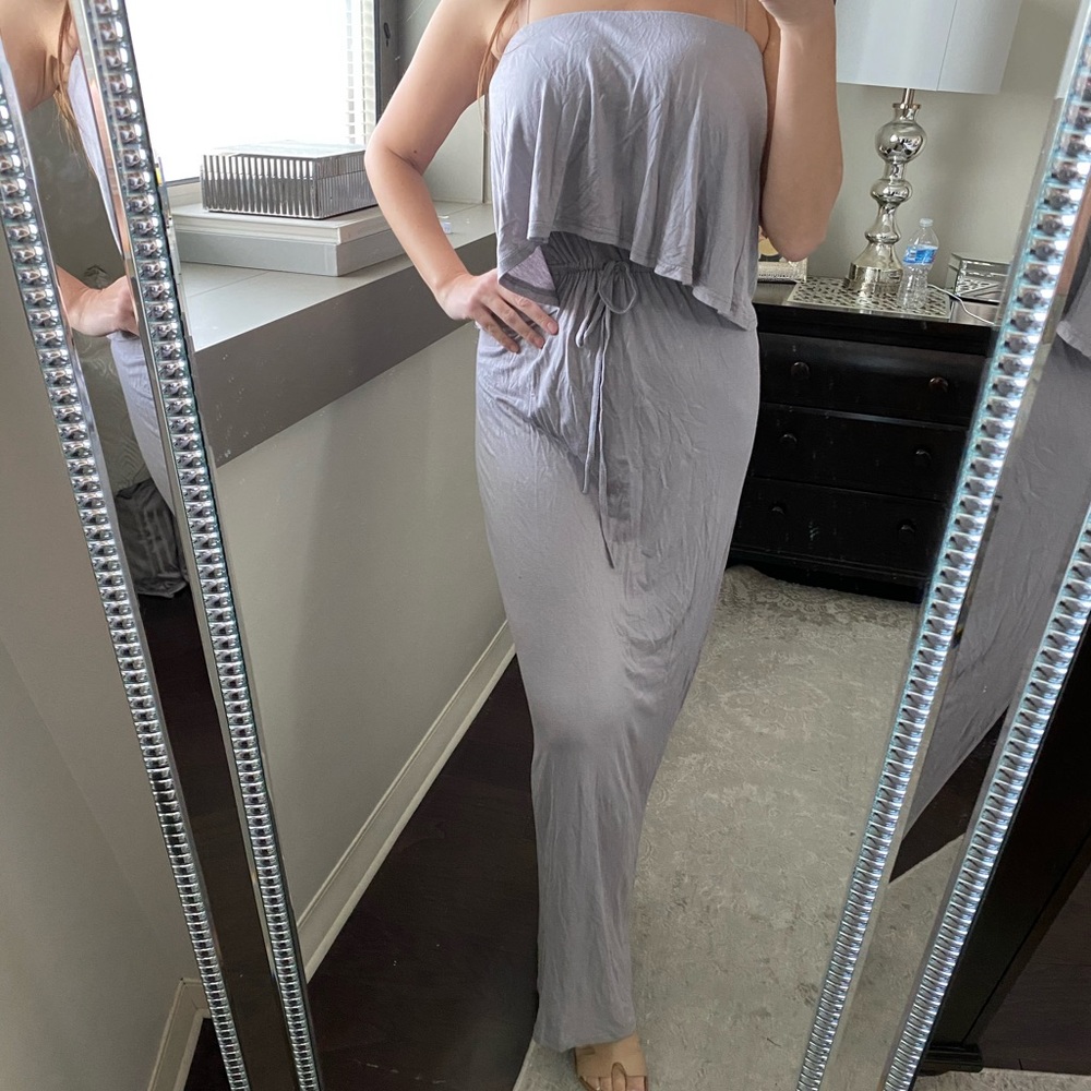 Sociology Cloudy Gray Maxi Dress